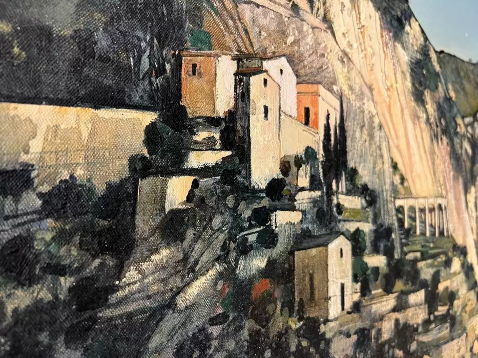 Oil-Painting by Jean Thomas (1923- 2019): `the Viaduct of Caramel`