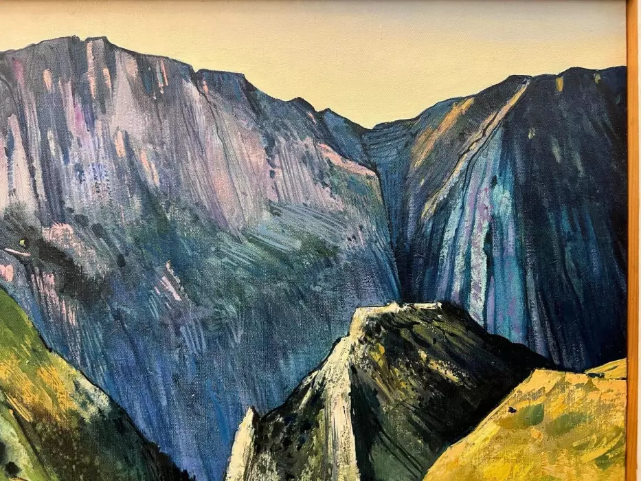 Oil-Painting by Jean Thomas (1923- 2019): `An Isolated Farm; Verdon Canyon`