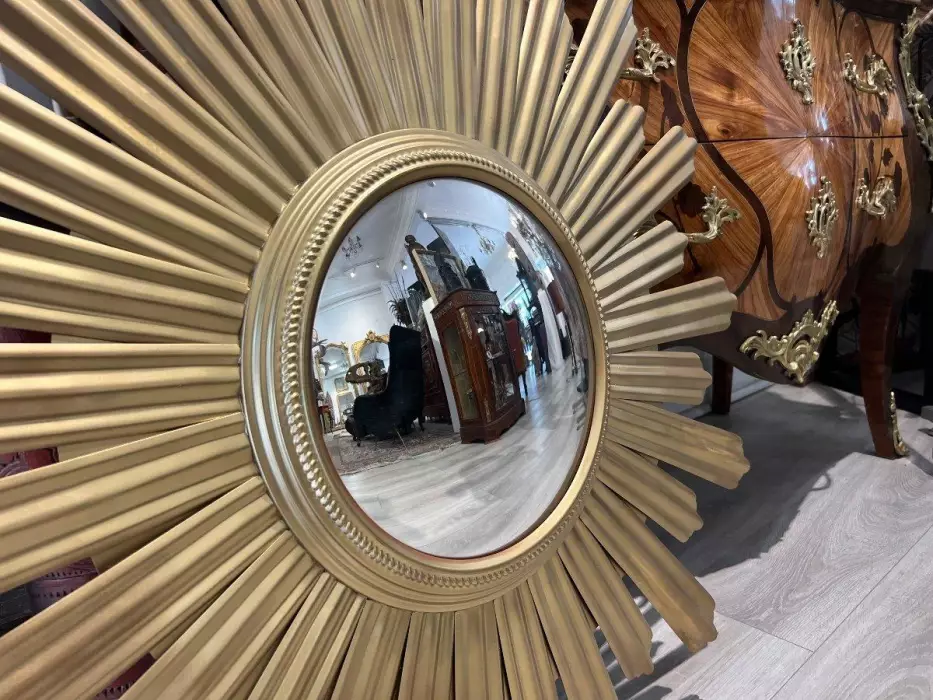 1960s Large Sun-Shaped Convex Mirror