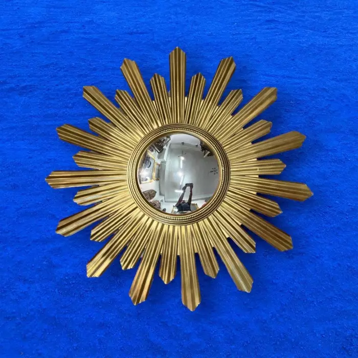 1960s Large Sun-Shaped Convex Mirror