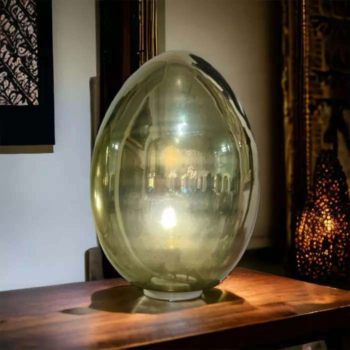 1970`s Pair of Murano Lamps in Gilded Glass