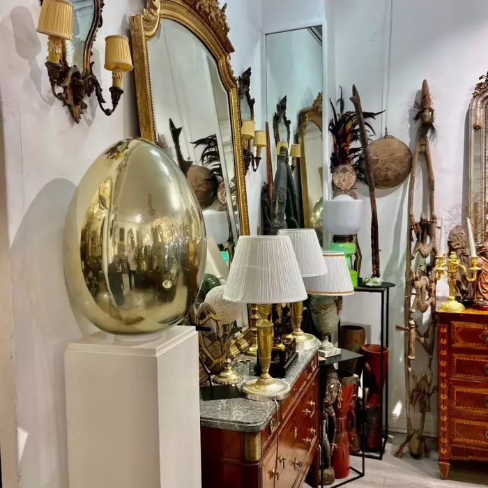 1970`s Pair of Murano Lamps in Gilded Glass