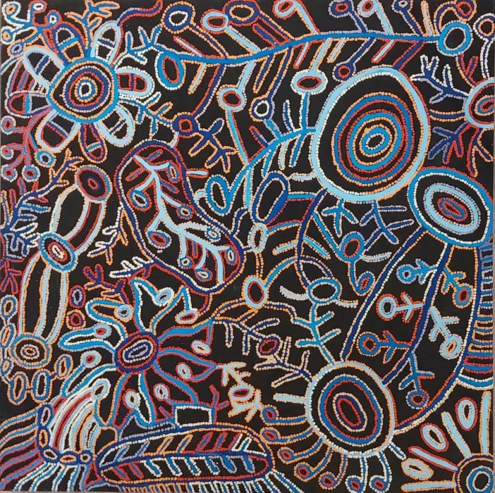 `Vaughan Springs Dreaming Pikilyi` Aboriginal Painting by Faye Nangala Hudson