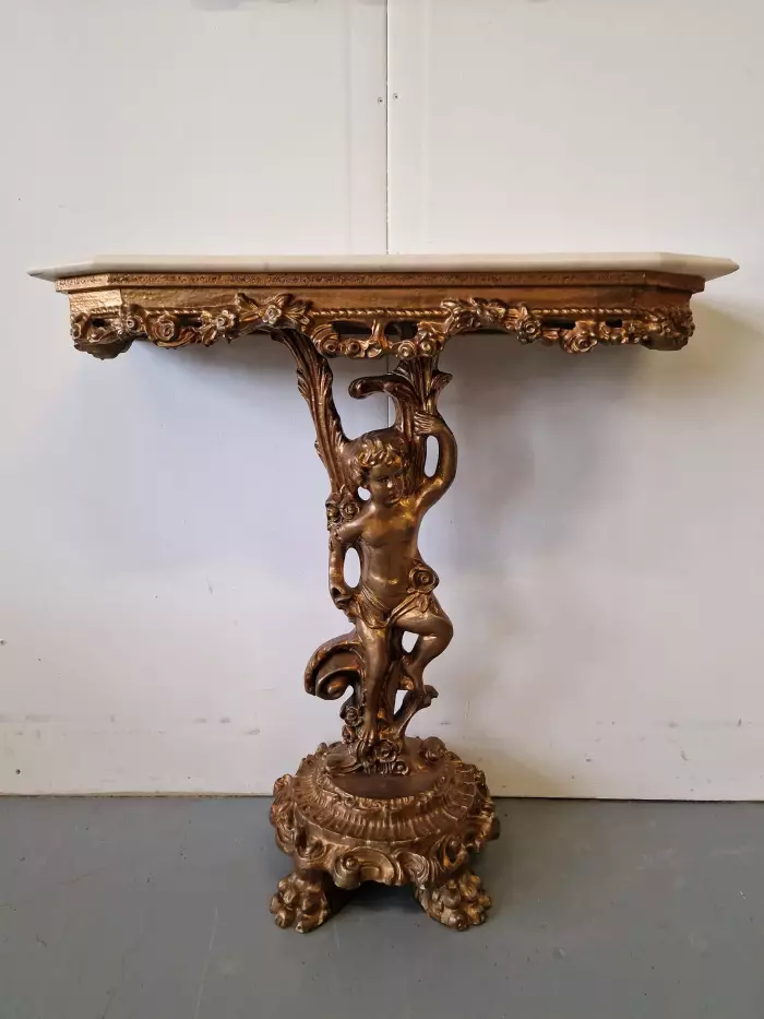 Console with mirror