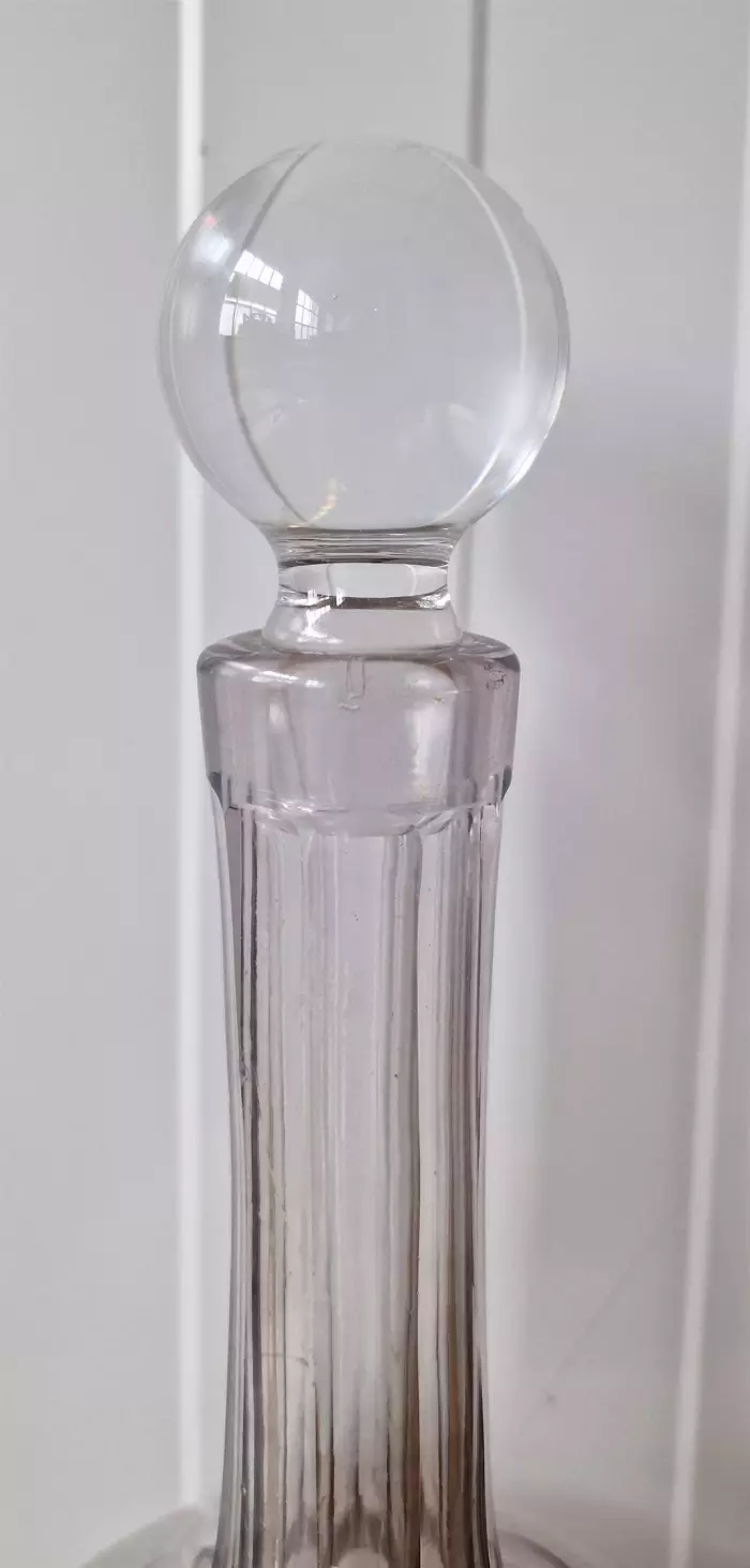 A beautiful glass decanter