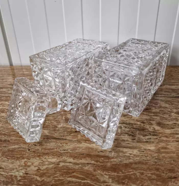 An elegant pair of crystal decanters