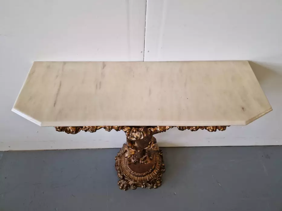 Console with mirror