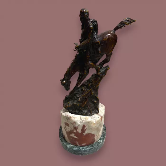 Frederic Remington Bronze Sculpture – “The Mountain Man”, 20th Century