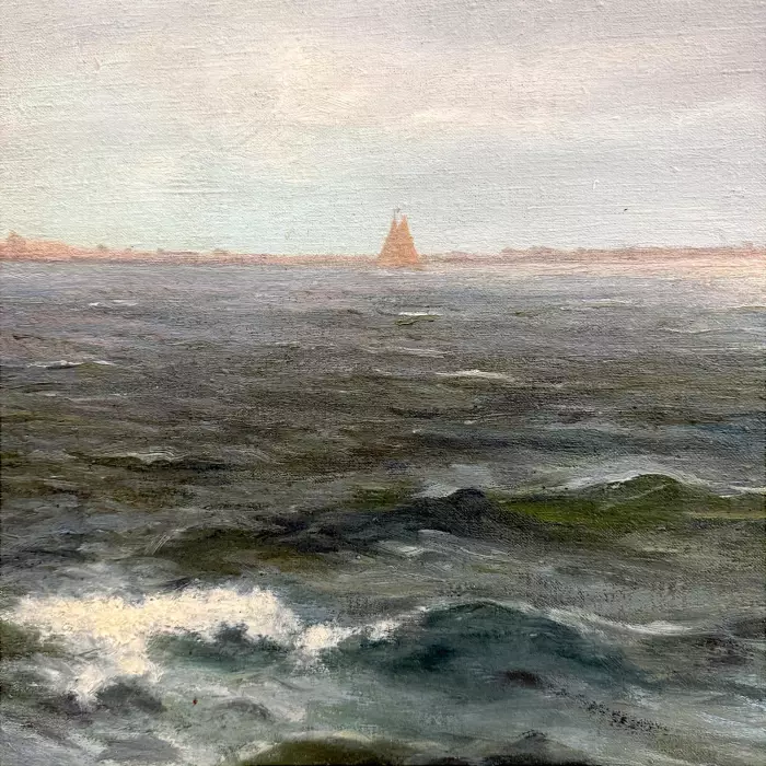 Seascape with Sailing Vessel by Alexander Reich-Staffelstein, 20th Century