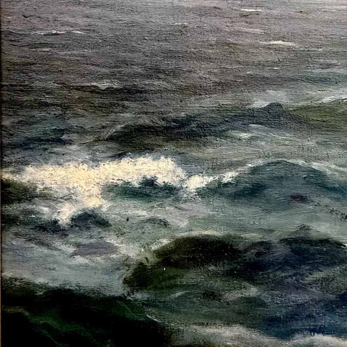Seascape with Sailing Vessel by Alexander Reich-Staffelstein, 20th Century