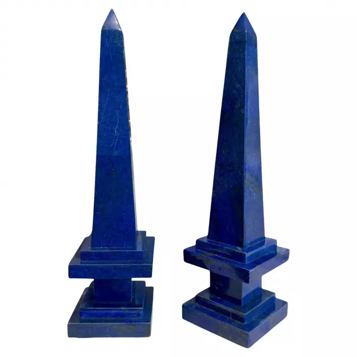 Paire d&39;obélisques en lapis-lazuli, Afghanistan, XIXe siècle 