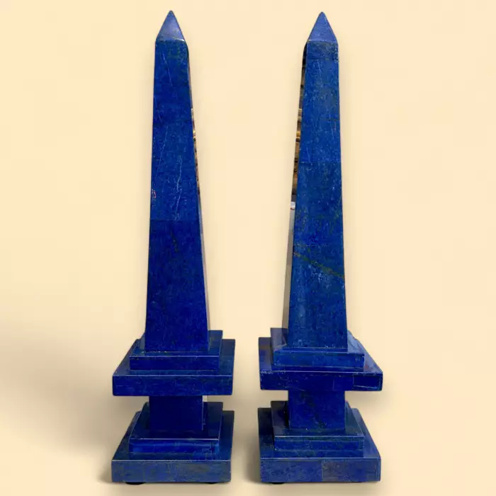 Paire d&39;obélisques en lapis-lazuli, Afghanistan, XIXe siècle 