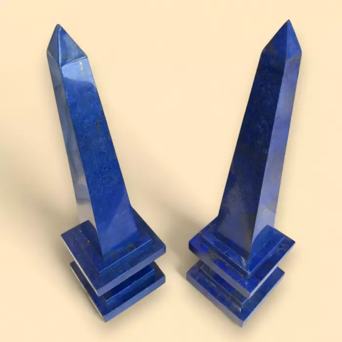 Paire d&39;obélisques en lapis-lazuli, Afghanistan, XIXe siècle 