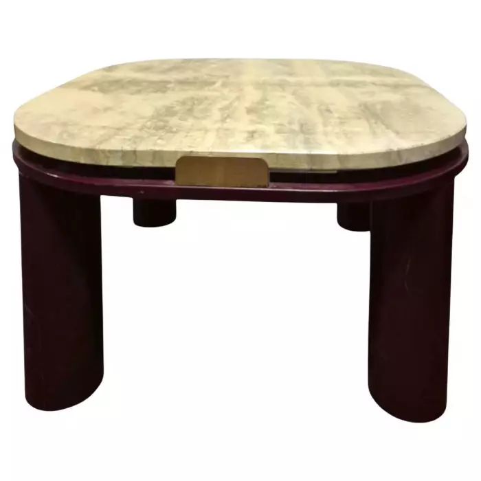 Roche Bobois Travertine-Top Coffee Table, 20th Century 