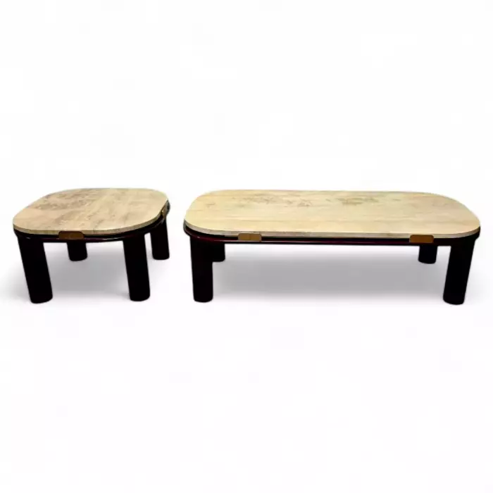Roche Bobois Travertine-Top Coffee Table, 20th Century 