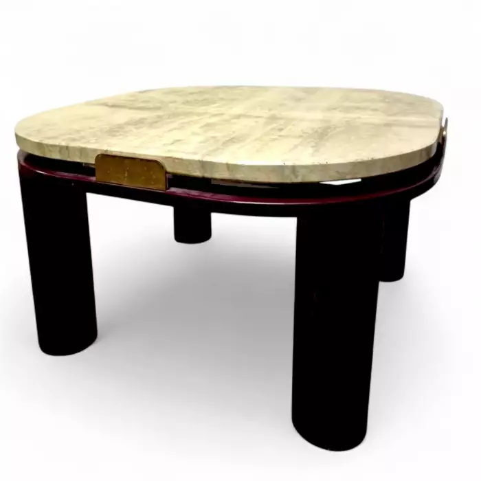 Roche Bobois Travertine-Top Coffee Table, 20th Century 