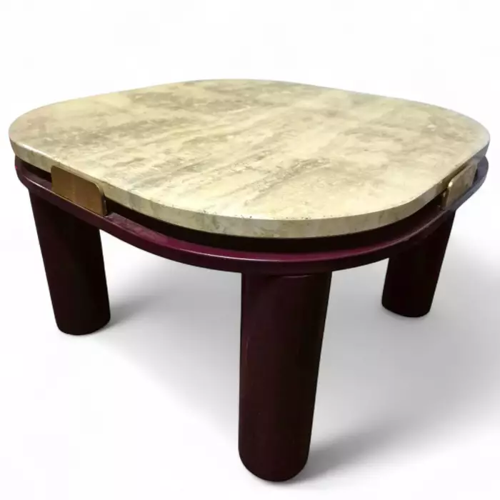 Roche Bobois Travertine-Top Coffee Table, 20th Century 