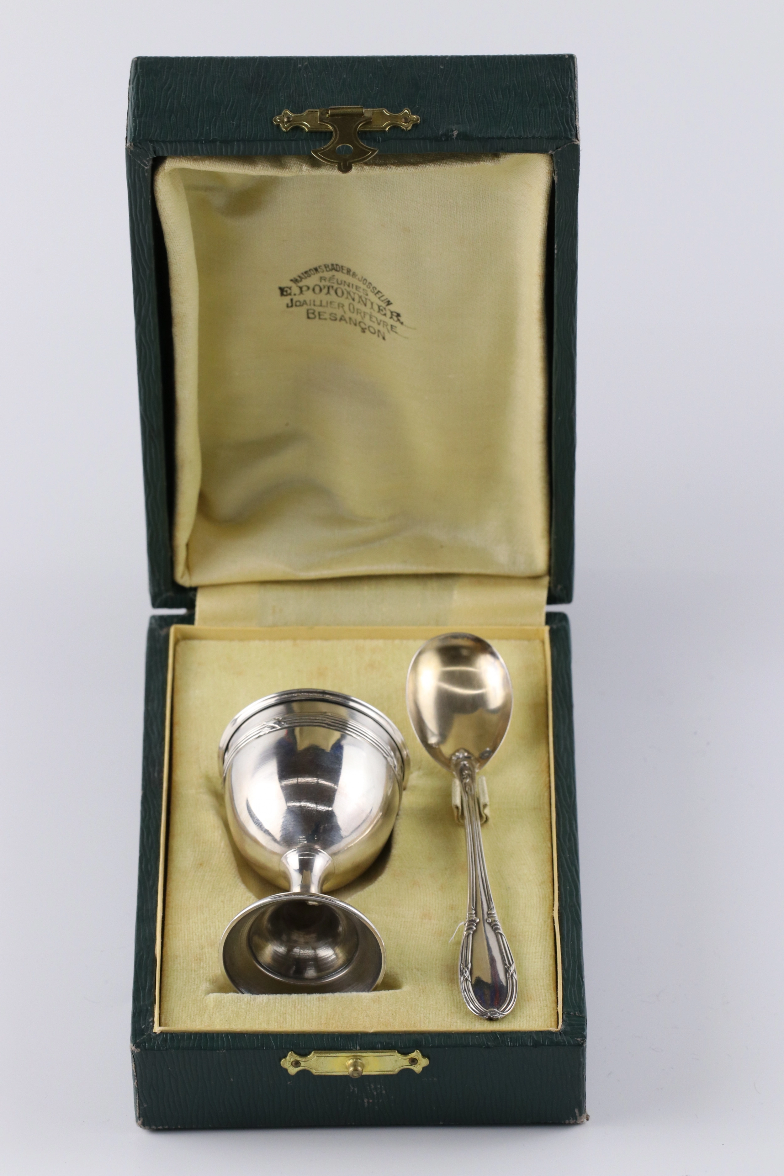 Egg cup with a spoon