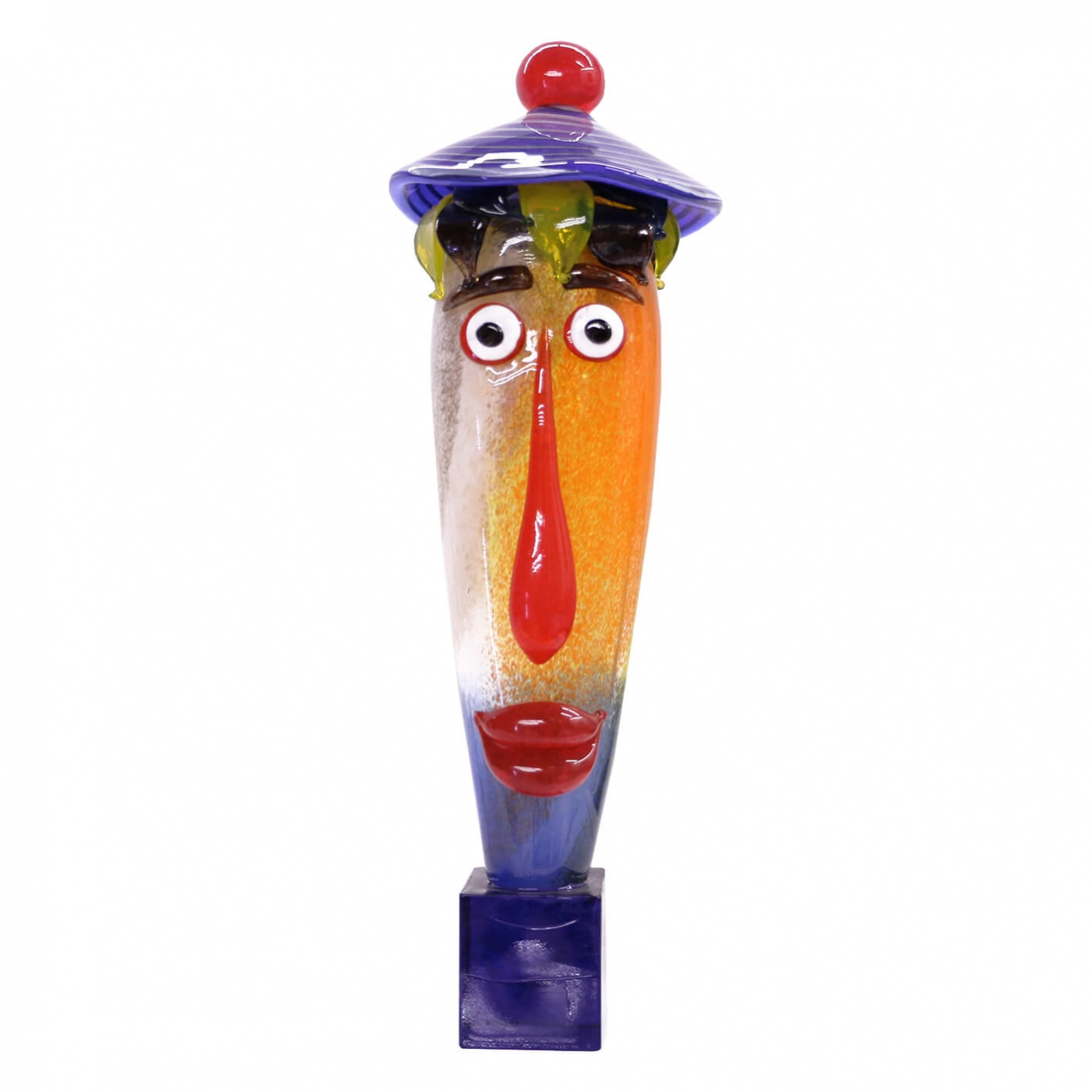 SCULPTURE DAUTEUR EN VERRE COLORÉ « MARIN ». ANATOLI GRICHTCHENKO. RIGA, XXIe SIÈCLE