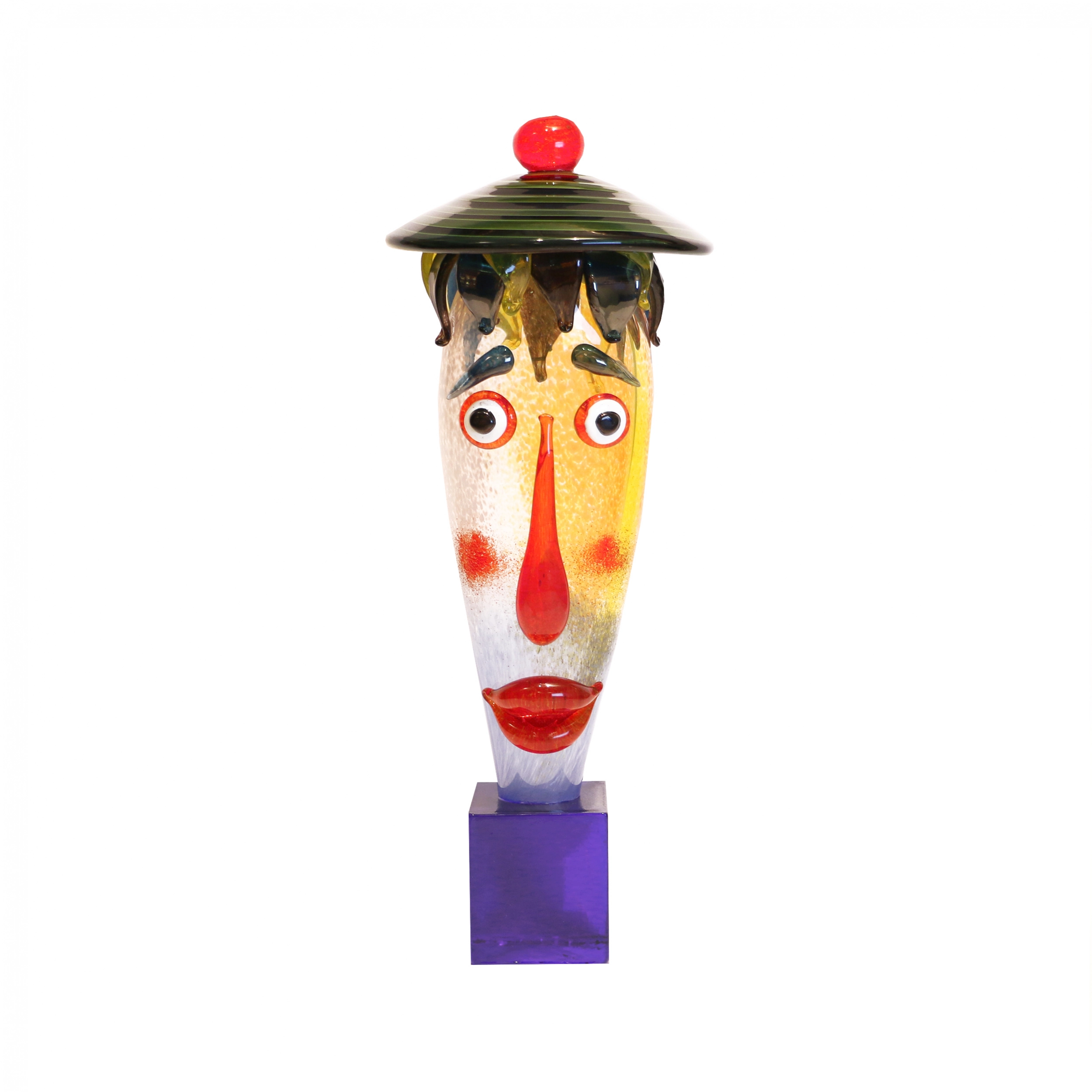 SCULPTURE DAUTEUR EN VERRE COLORÉ « MARIN ». ANATOLI GRICHTCHENKO. RIGA, XXIe SIÈCLE