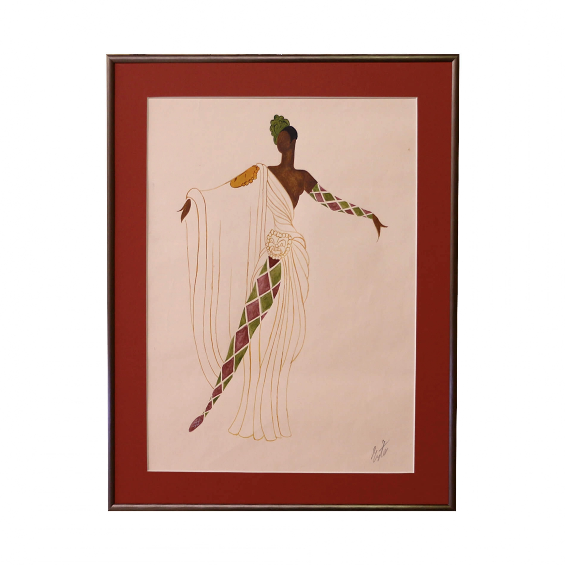 Dessin de la serie Costumes de scène Erte 