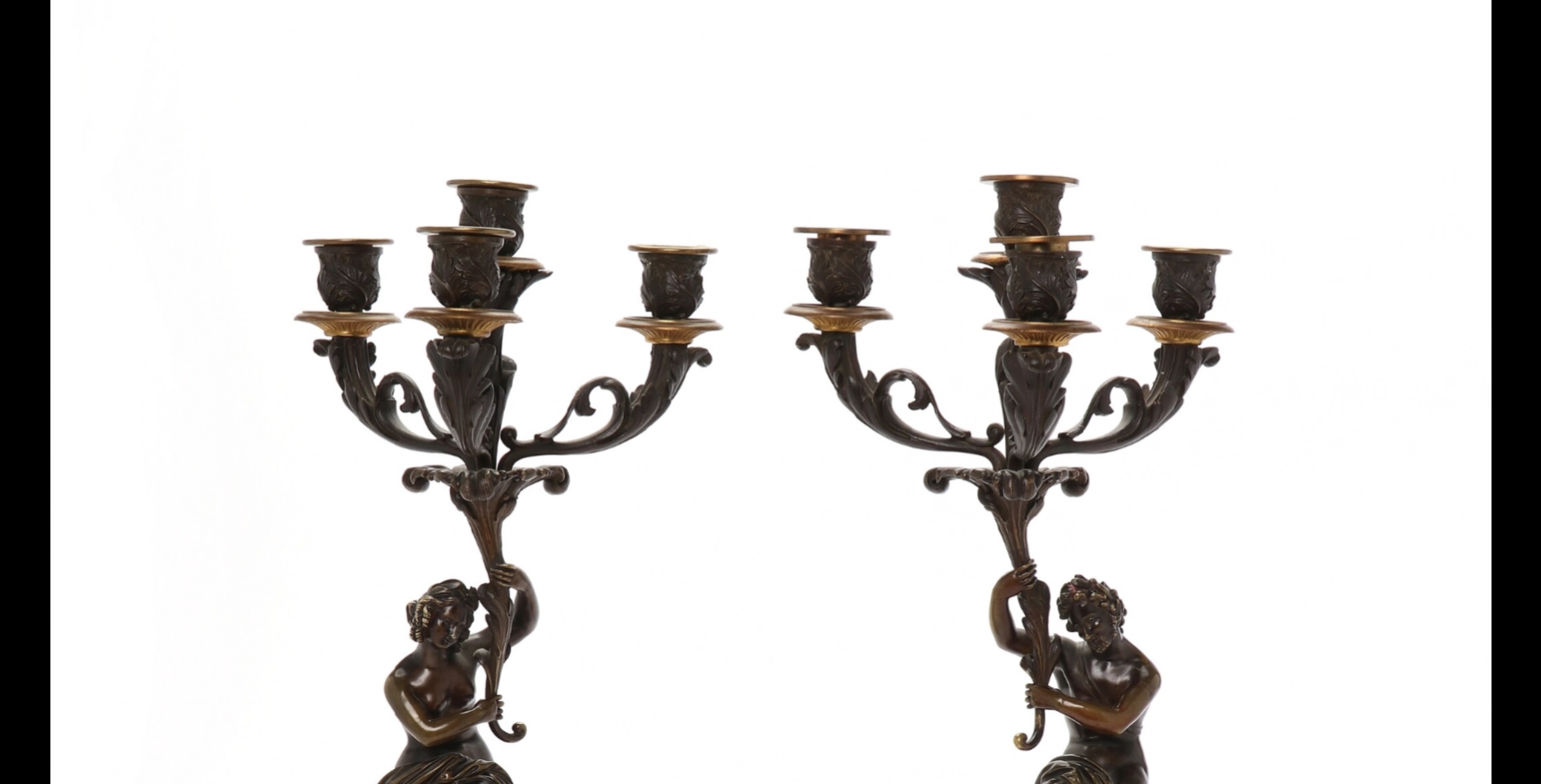 A pair of candelabra. Belle Epoque 