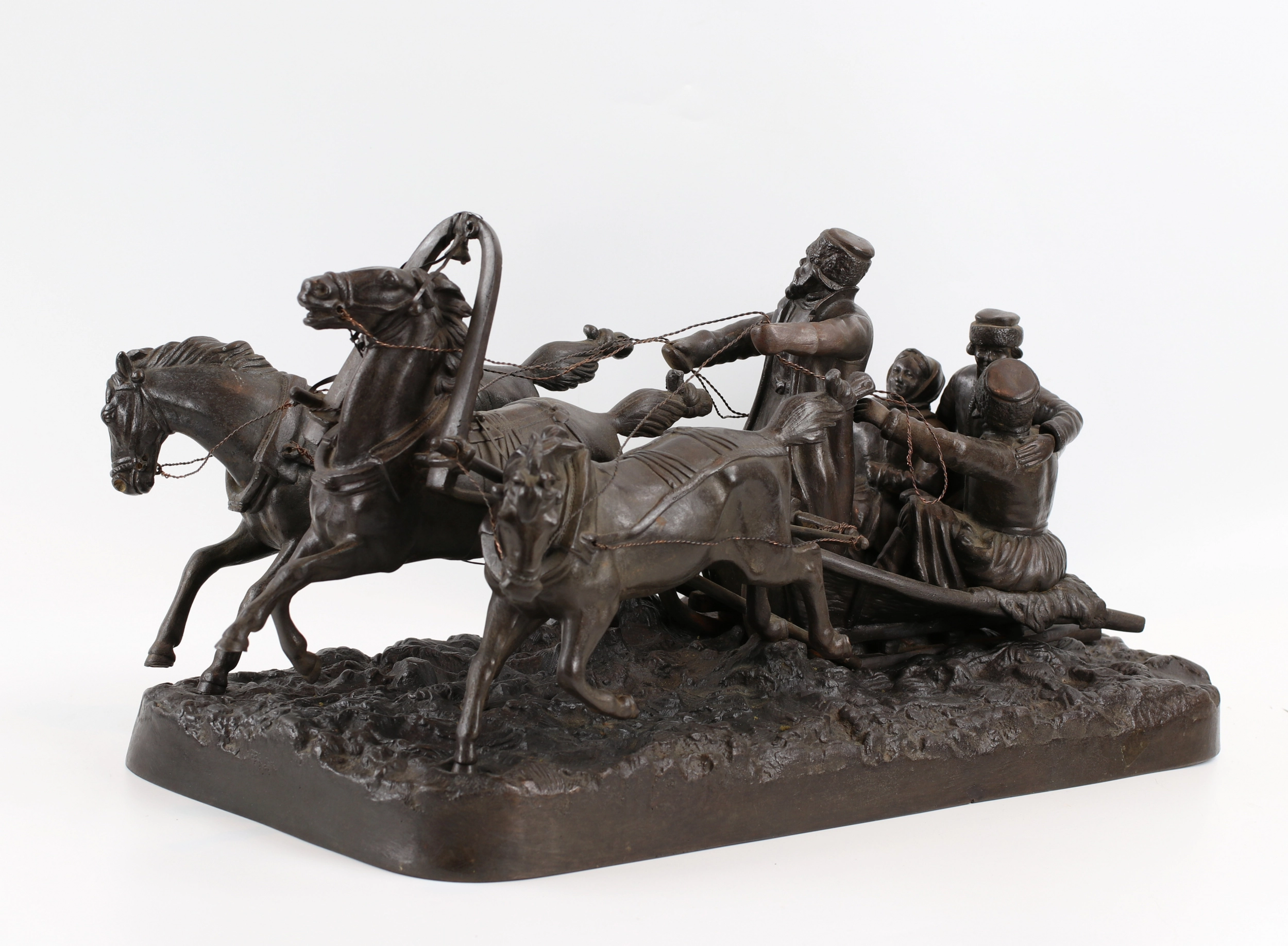 Composition sculpturale « Troïka en hiver » E.NAPS « . 
