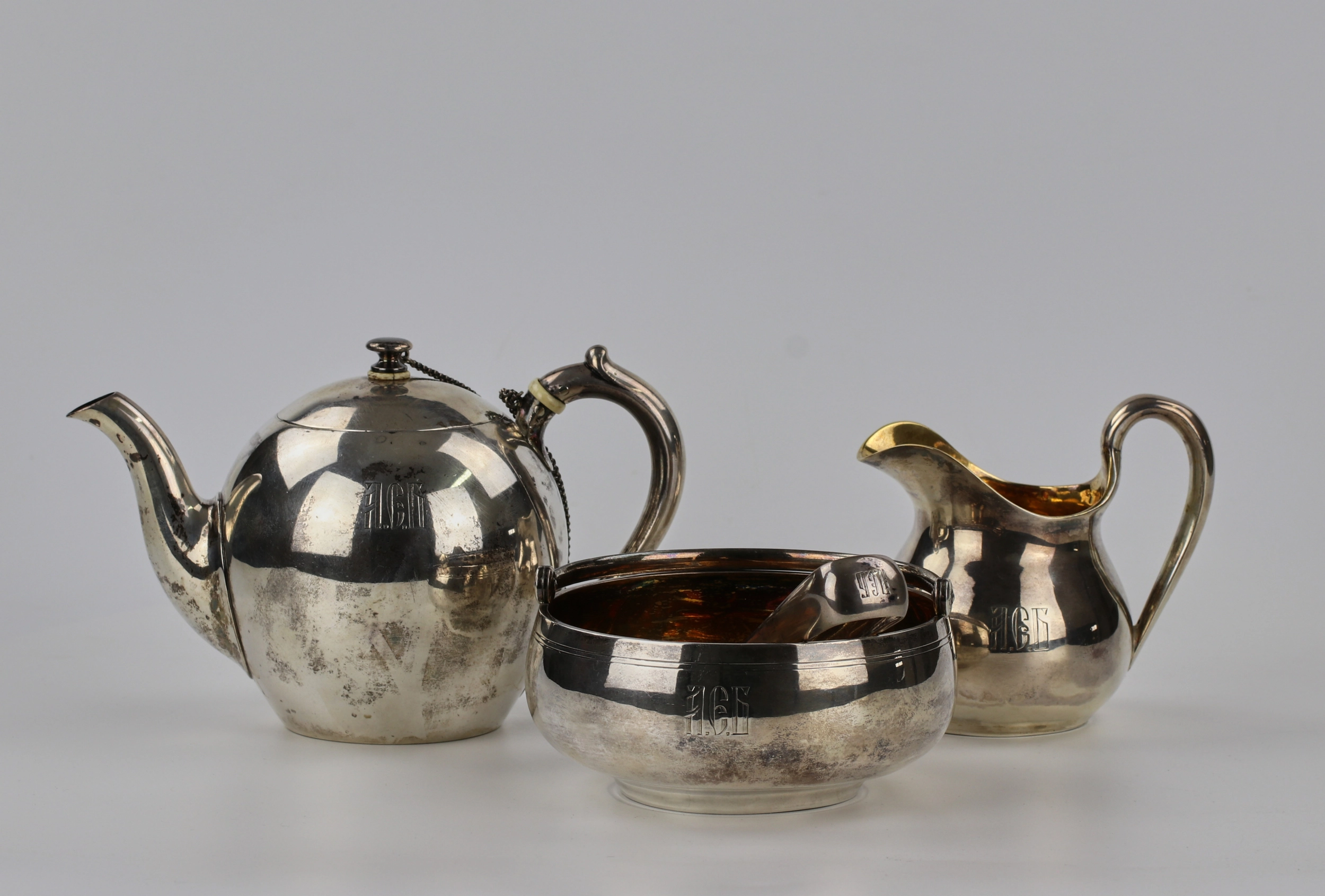 Sazikov silver tea set, Moscow