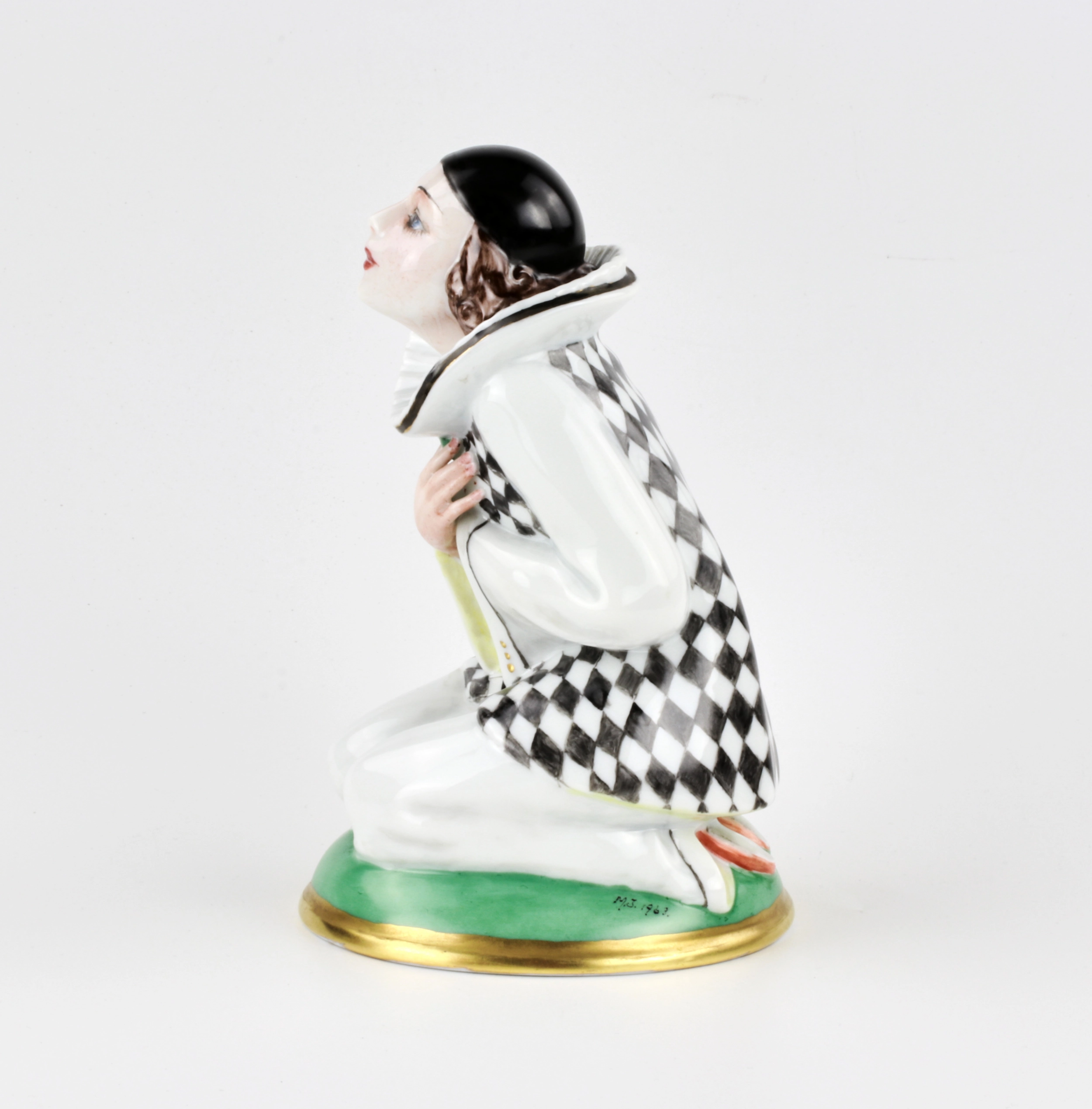 Figurine en porcelaine Pierrot. Hackefors