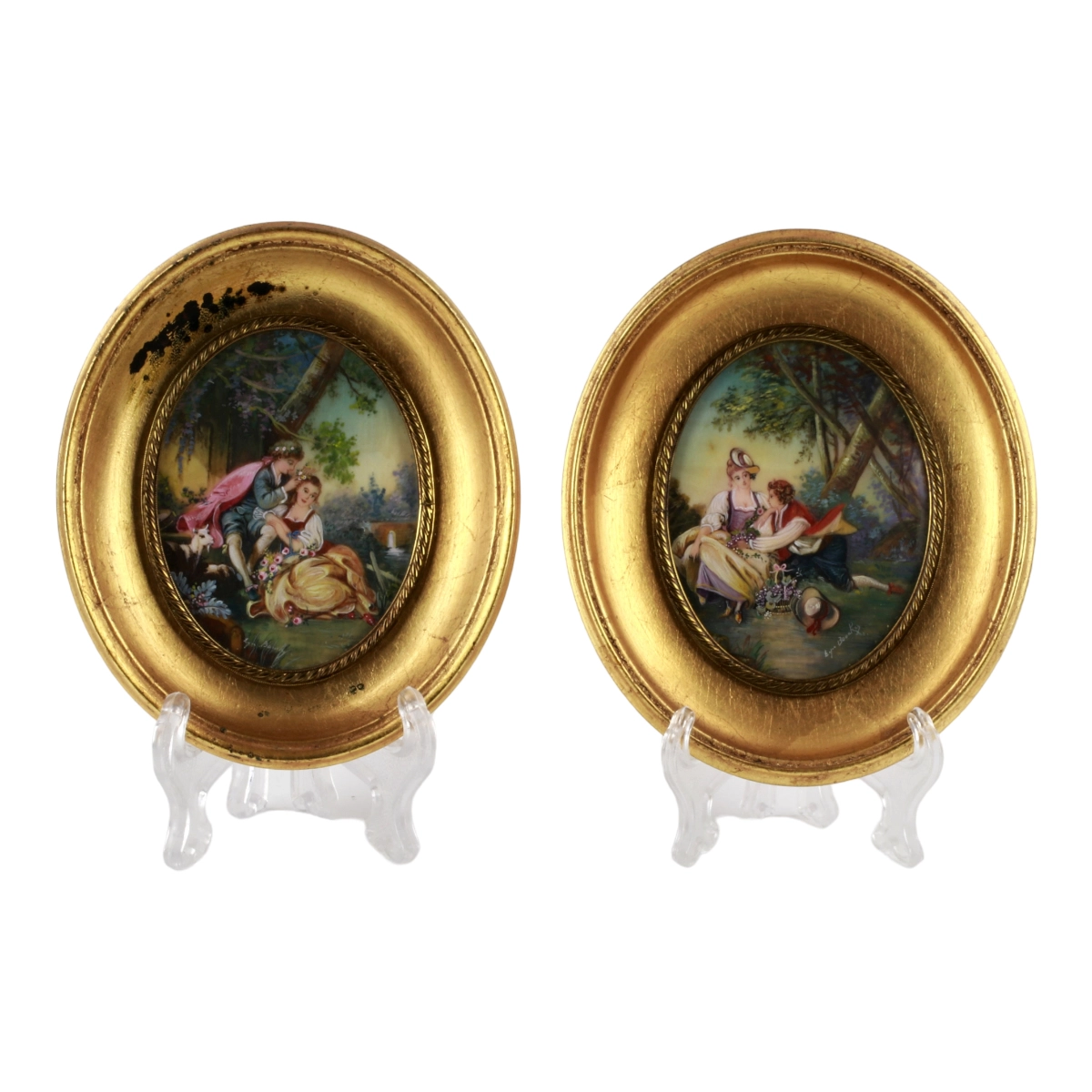 Paire de miniatures peintes 