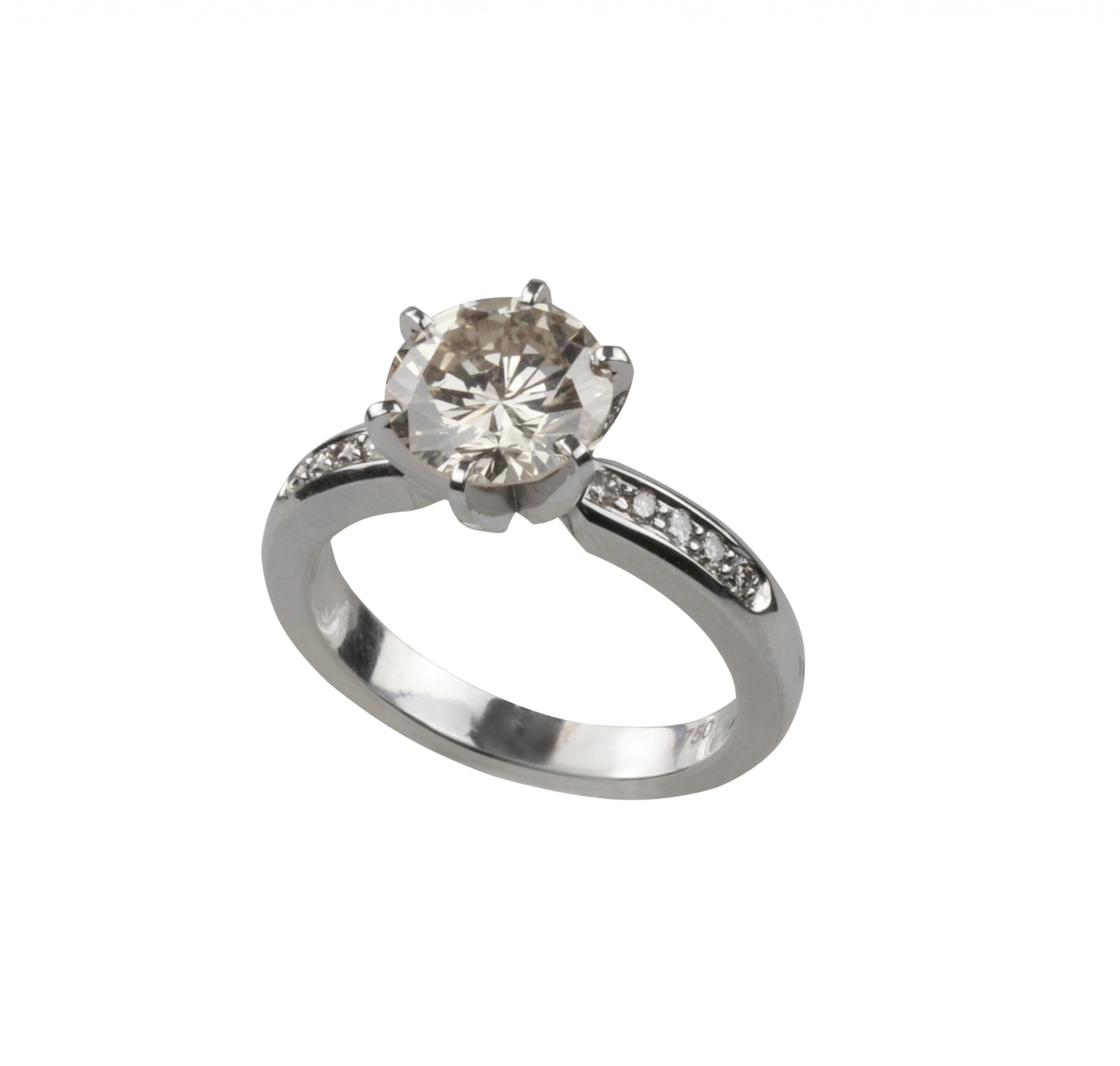 Помолвочное кольцо  с центральным бриллиантом 2,28ct. Модель Tiffany