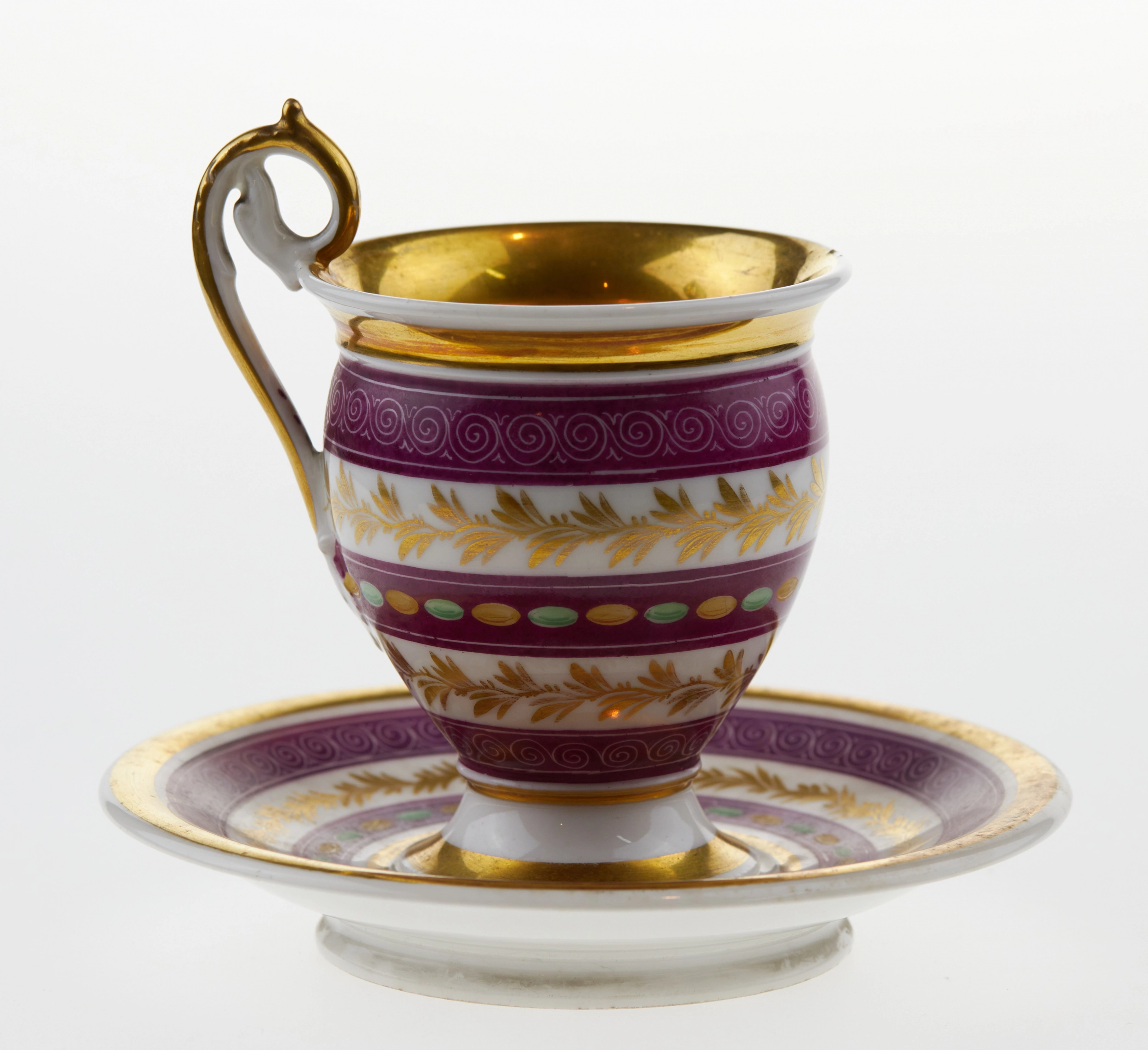 French porcelain teacup and saucer.
