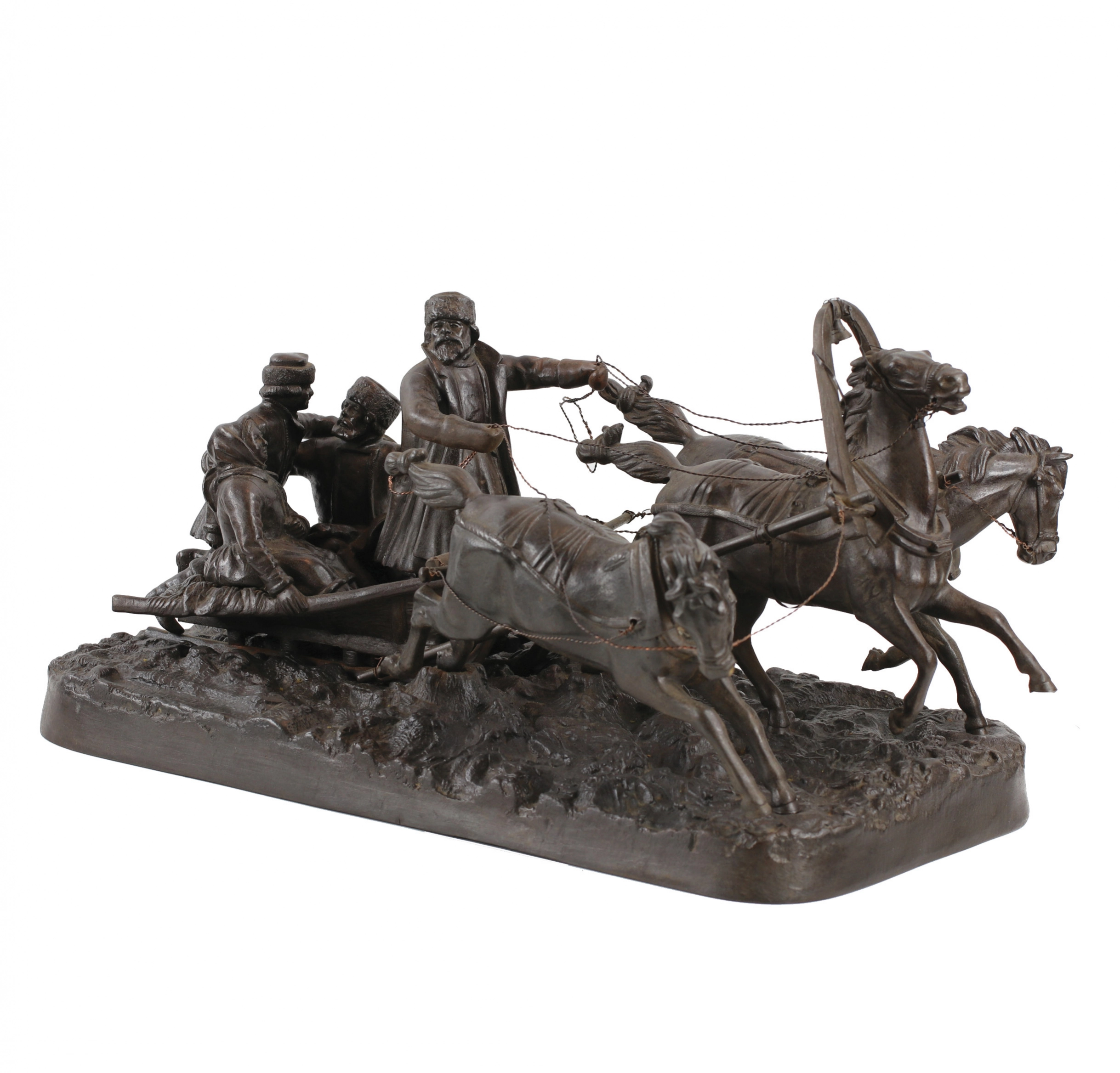 Composition sculpturale « Troïka en hiver » E.NAPS « . 