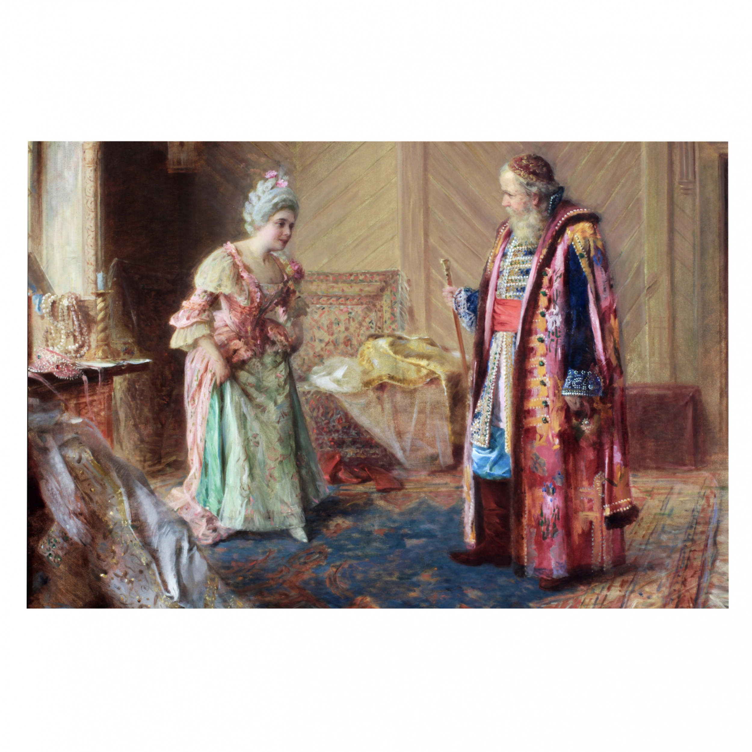 Peinture de genre Première reverence 1904. Pass Israël Abramovich