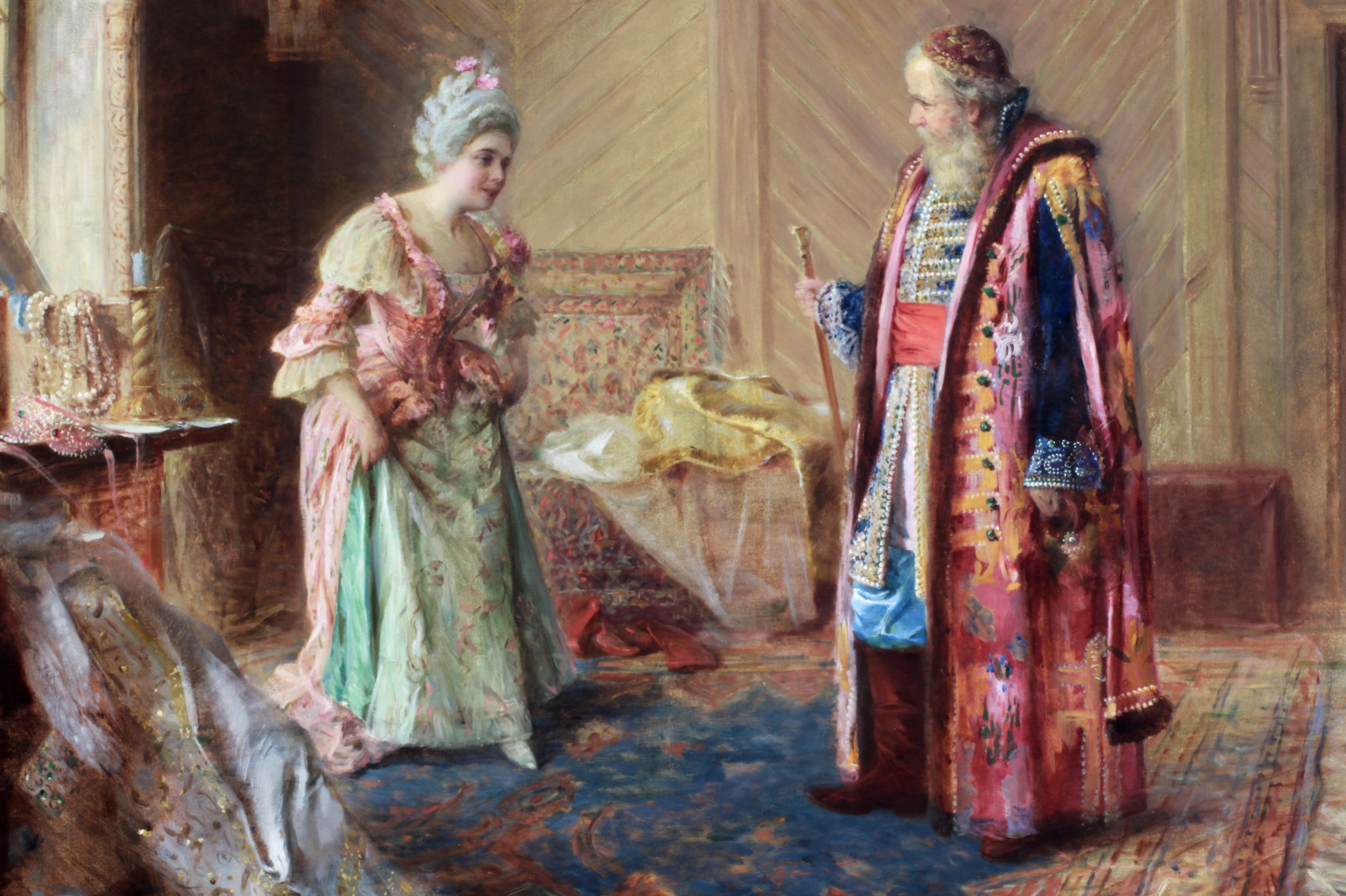 Peinture de genre Première reverence 1904. Pass Israël Abramovich
