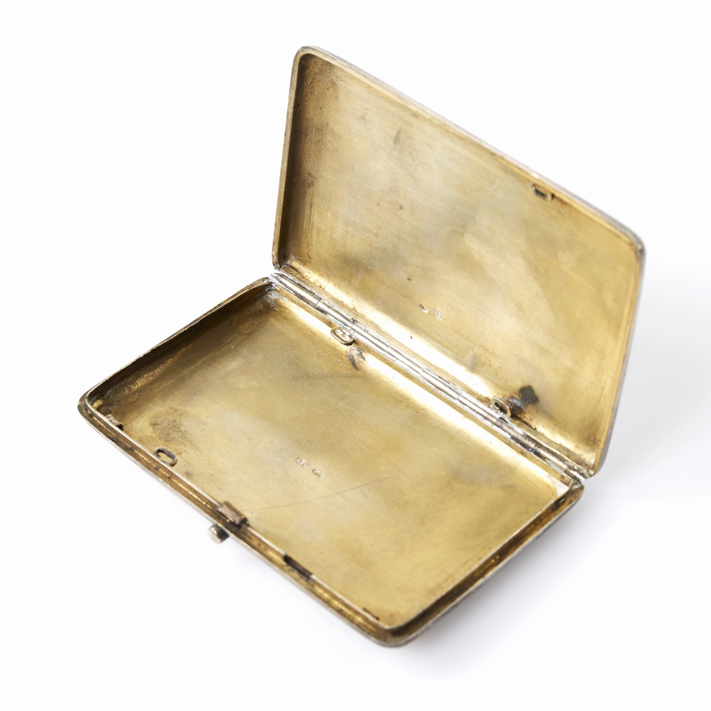 Russian silver cigarette case with niello. 