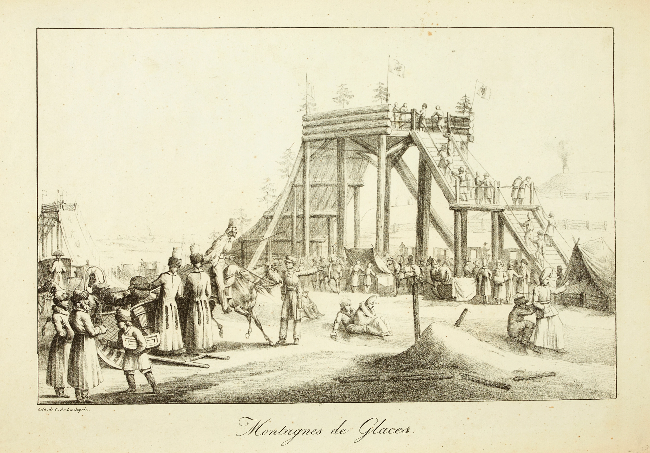 Gravure Toboggan de glace 
