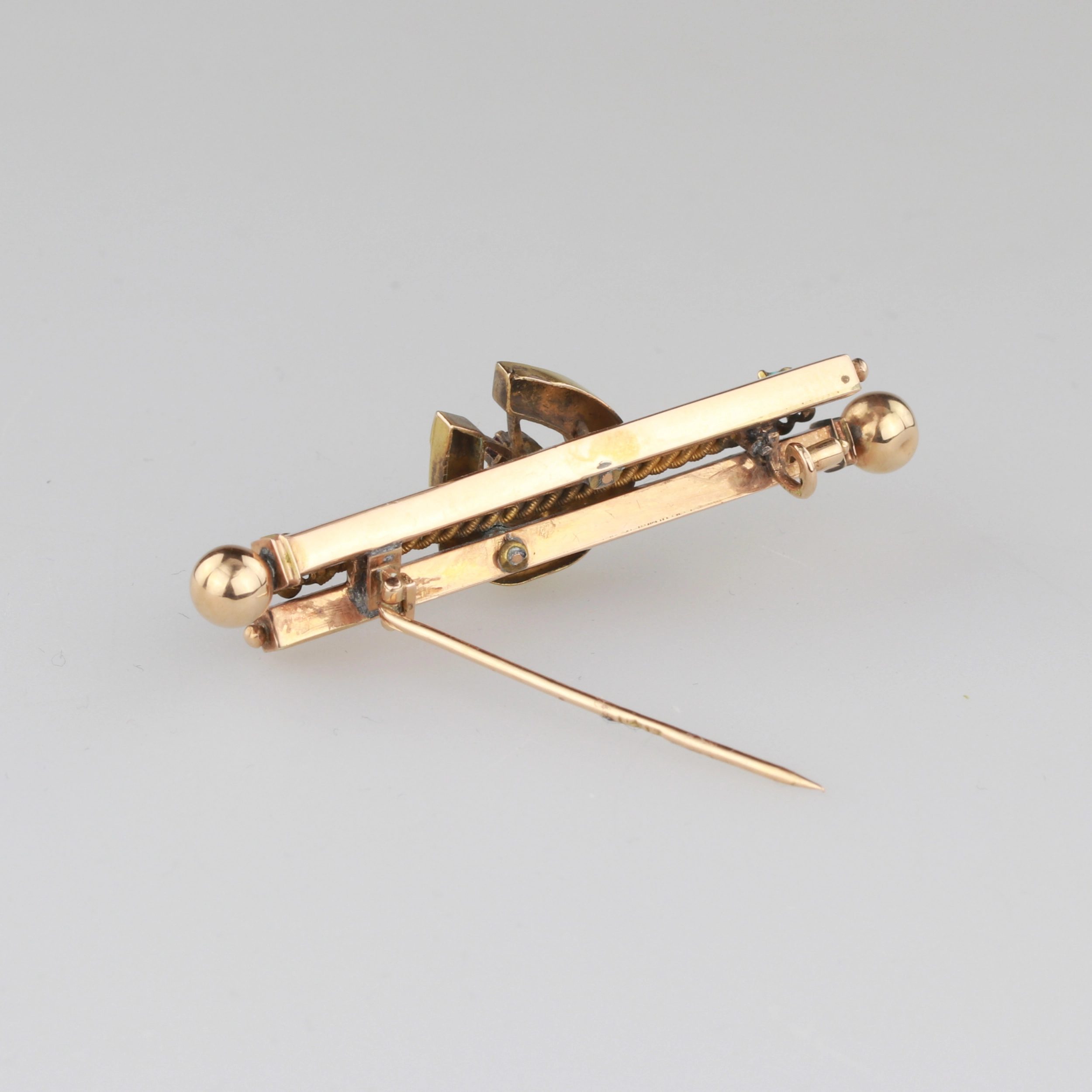 Russian gold brooch Horseshoe. Moscow.1880-1889 