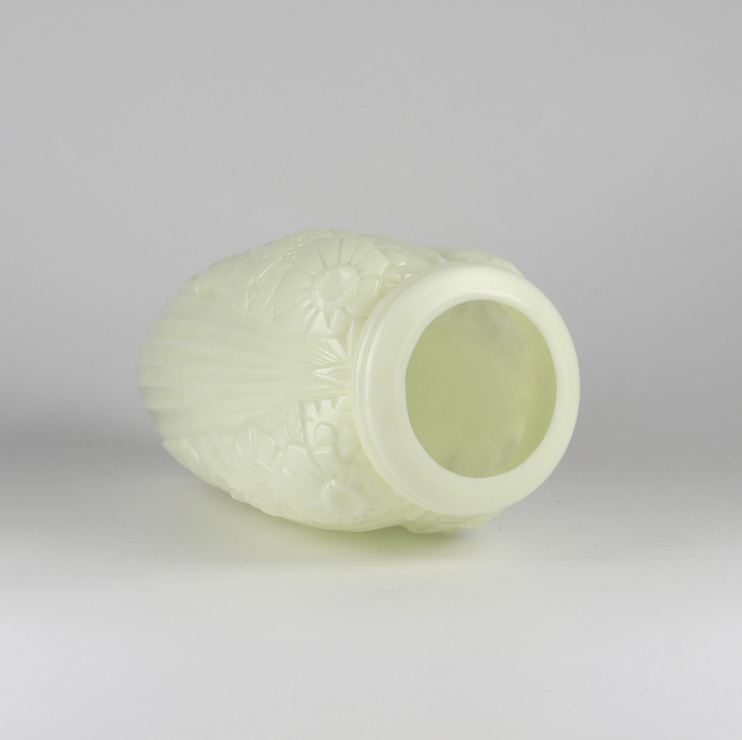 Milk glass Art Deco vase.