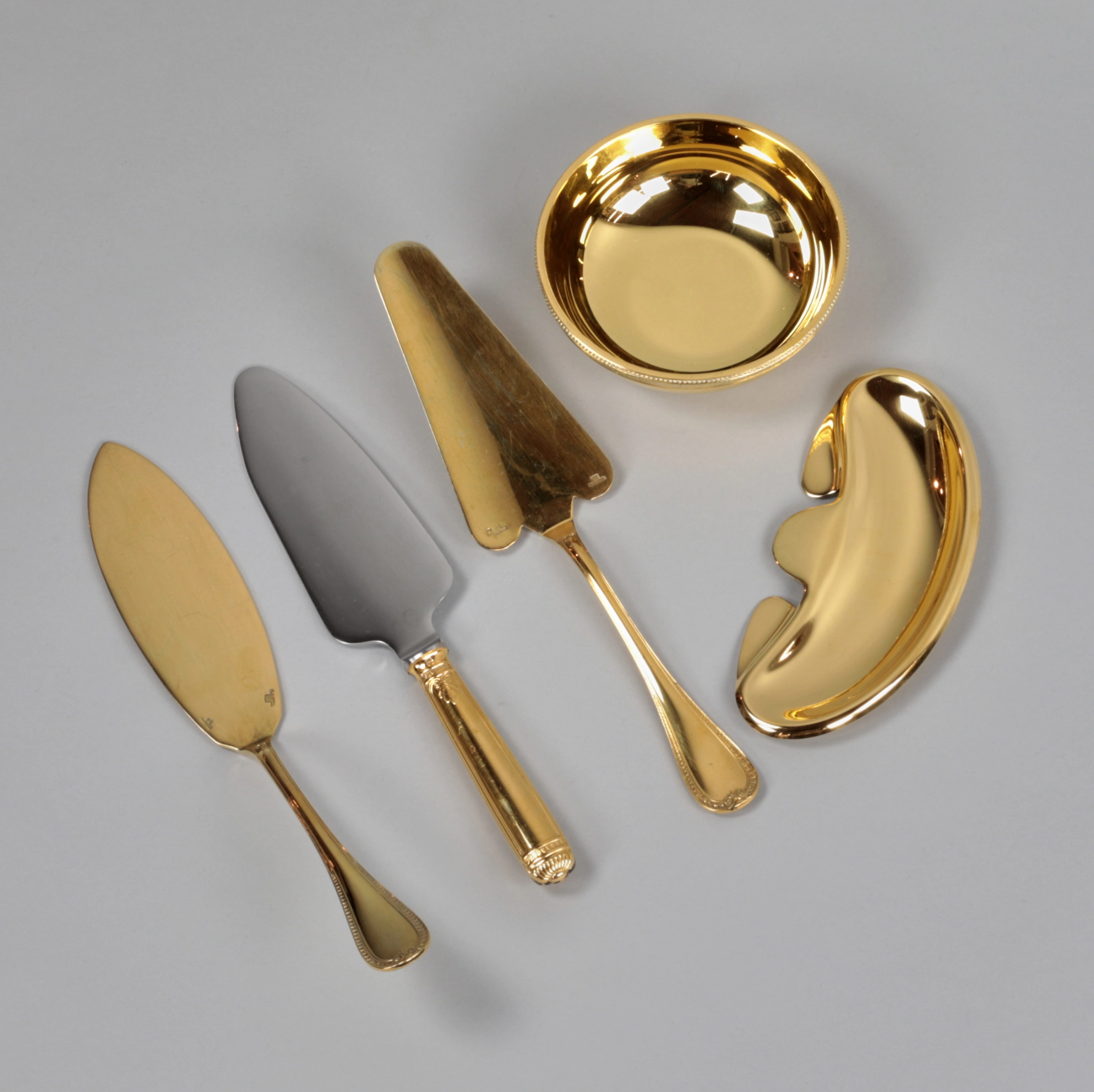 Gilded tableware set from Christofle.