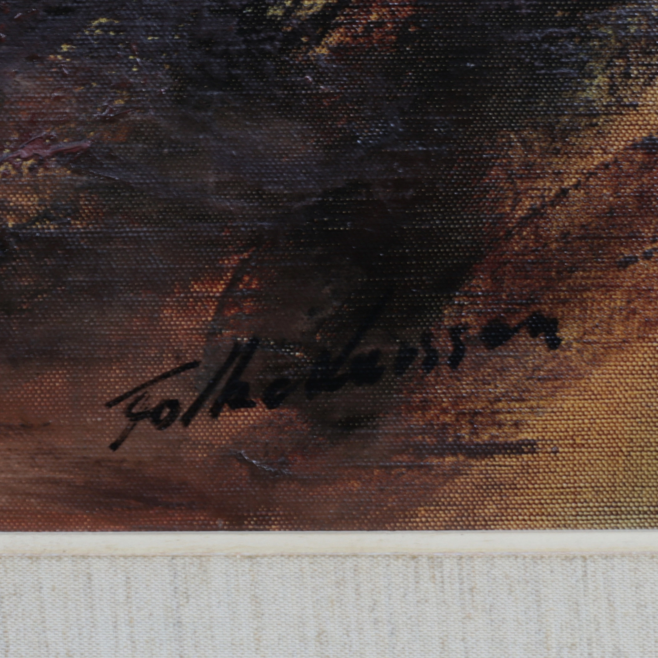 Peinture "Au bord de la mer" de l'artiste suedois Folke Carlson