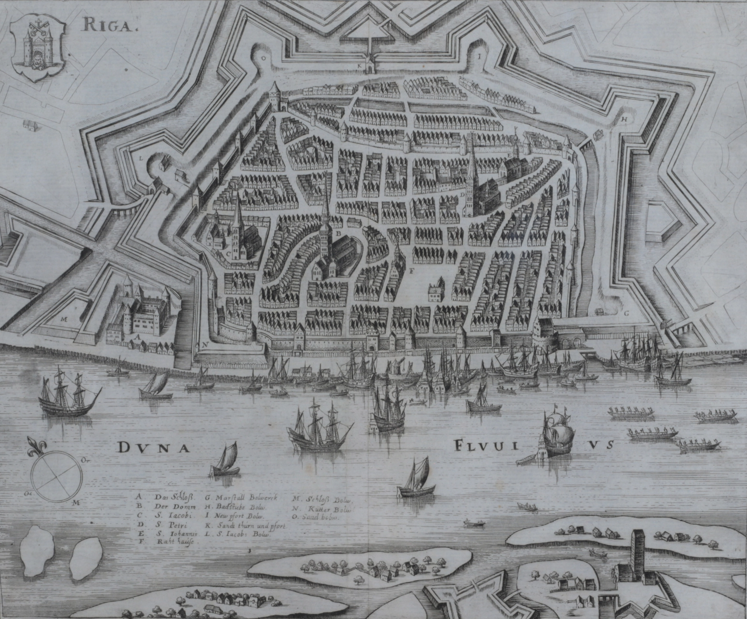 Carte de Riga du milieu du 17ème siècle.