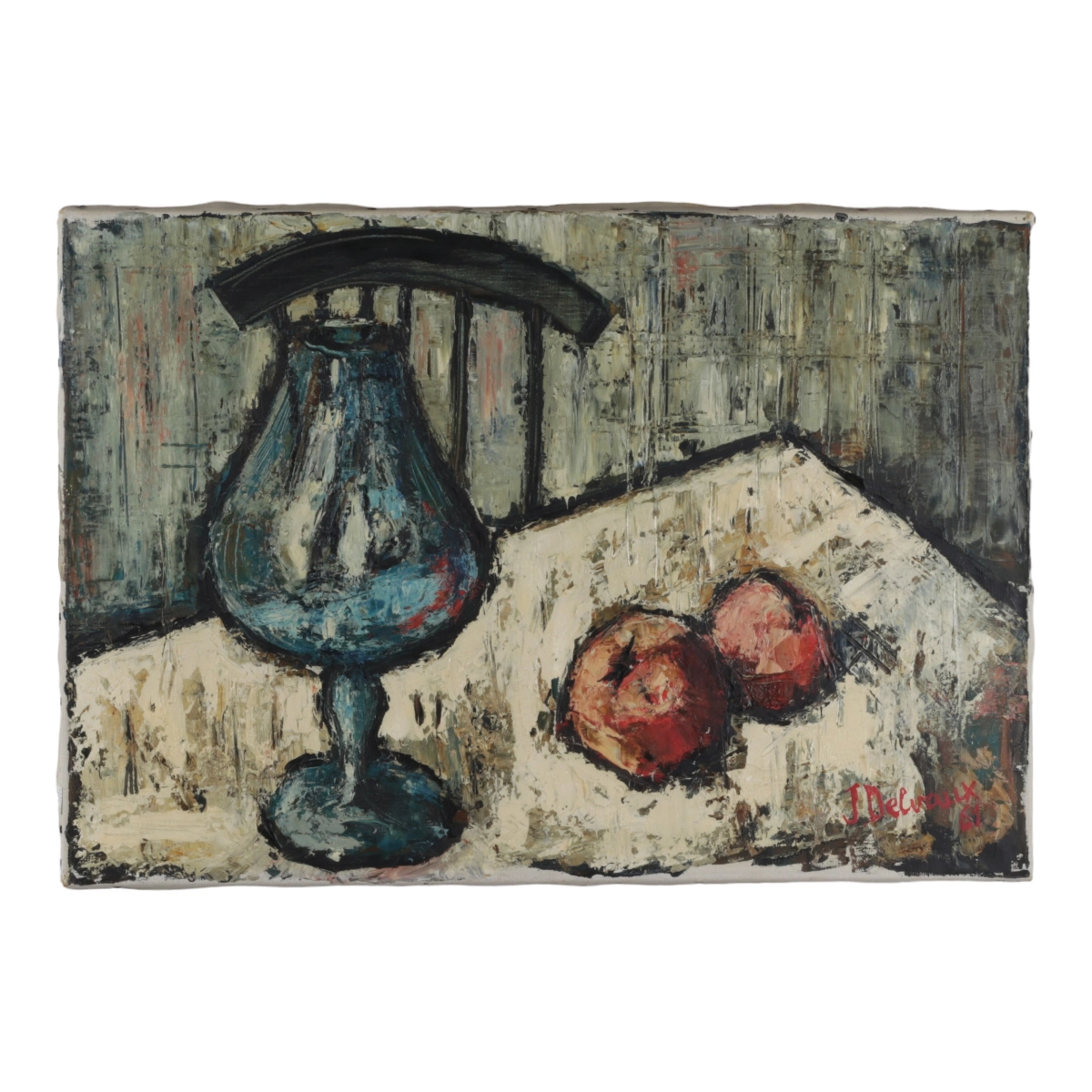 J. Delvaux. Nature morte avec un verre. 1961 annee.