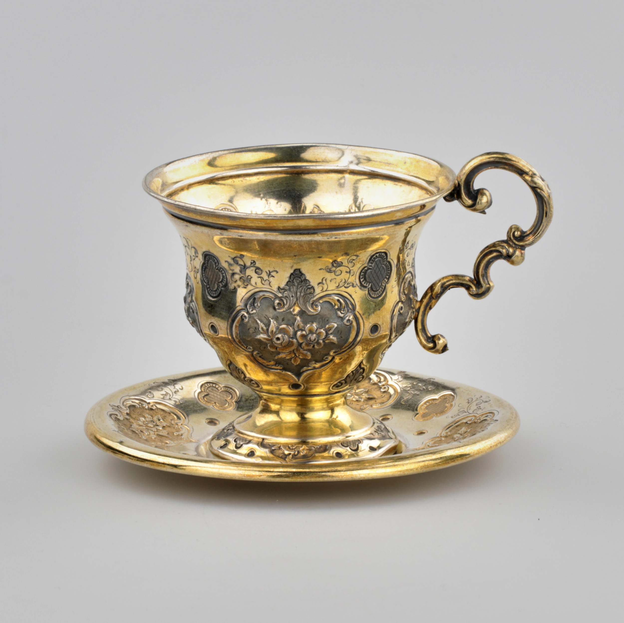 Silver tea pair.