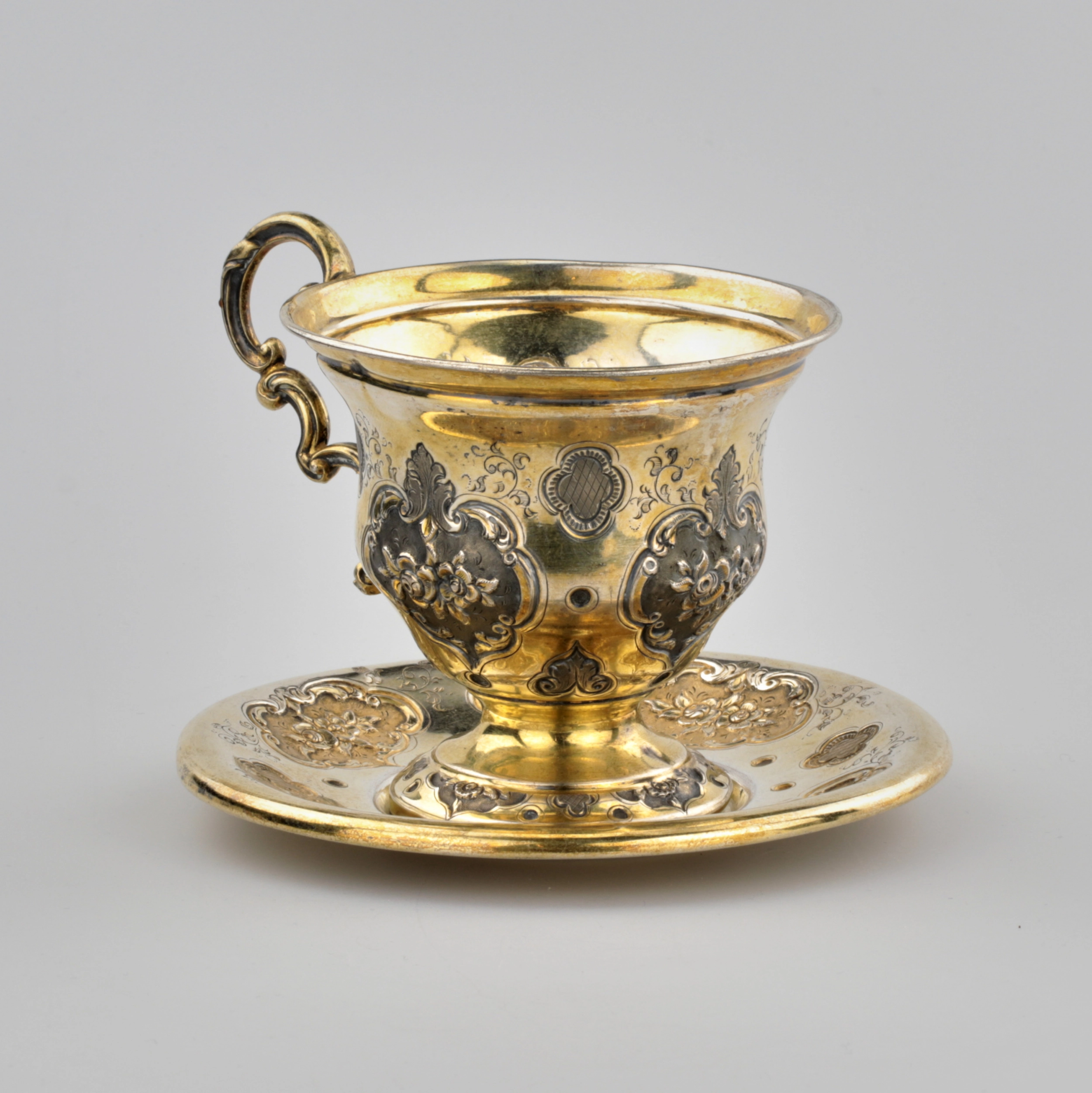 Silver tea pair.