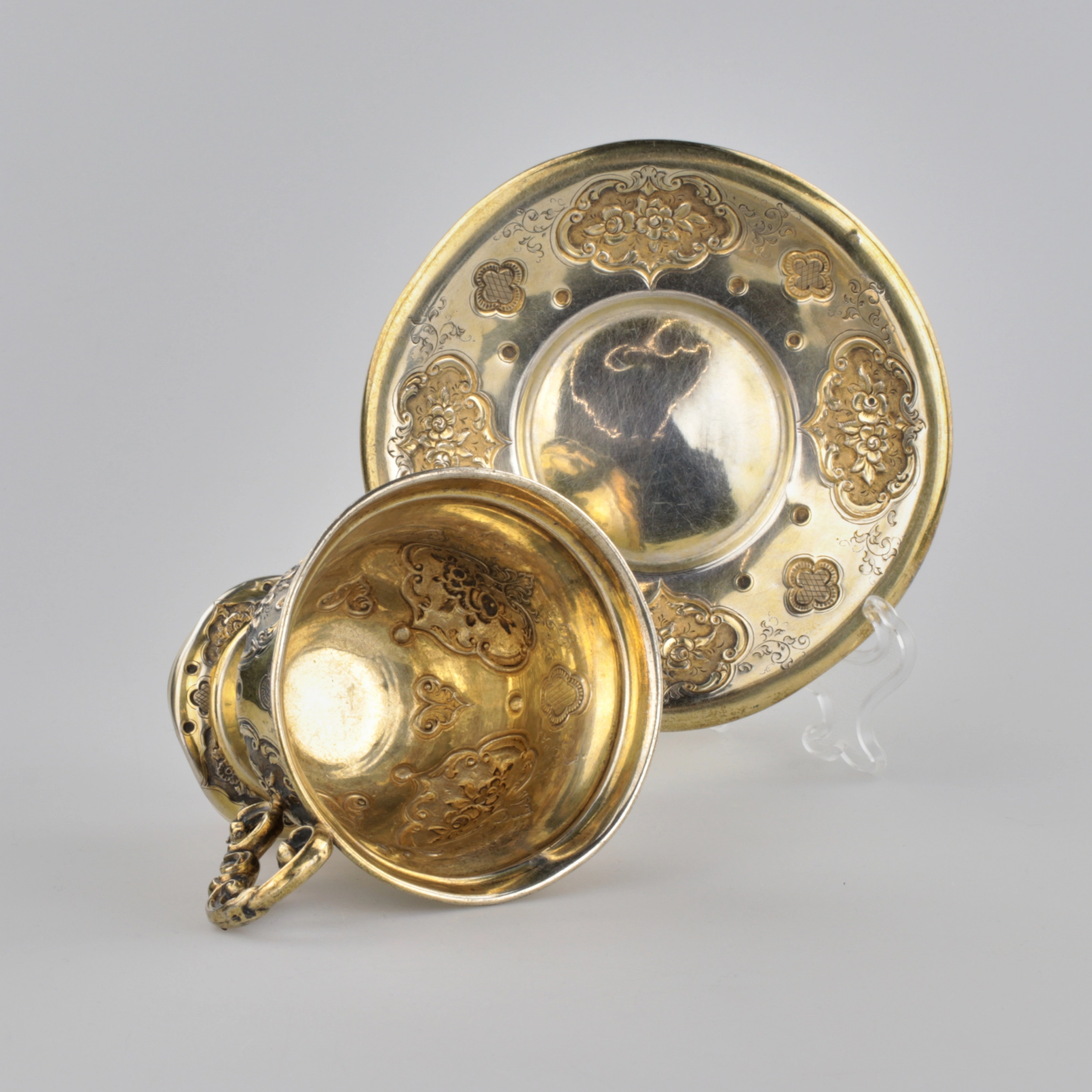 Silver tea pair.