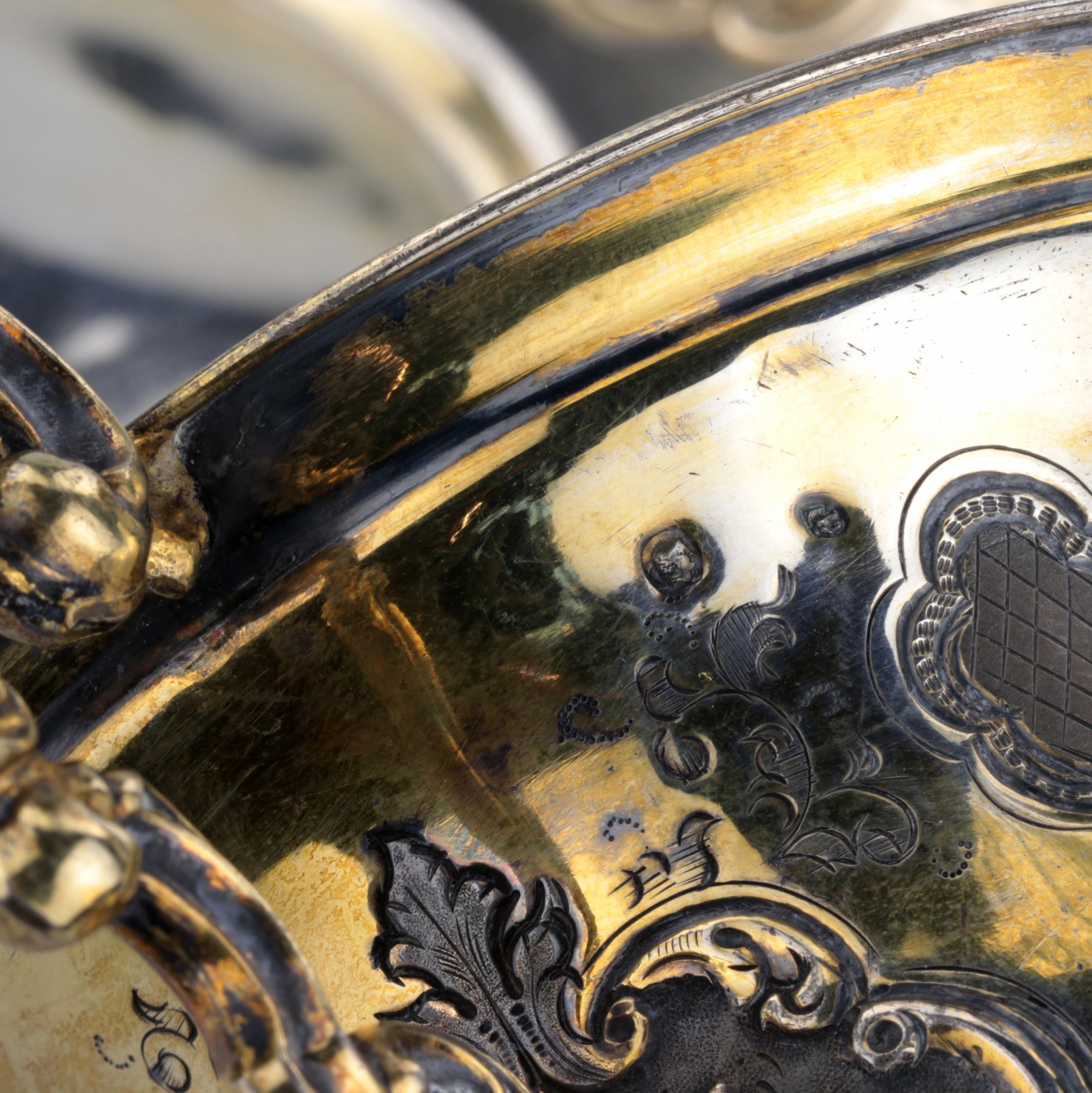 Silver tea pair.