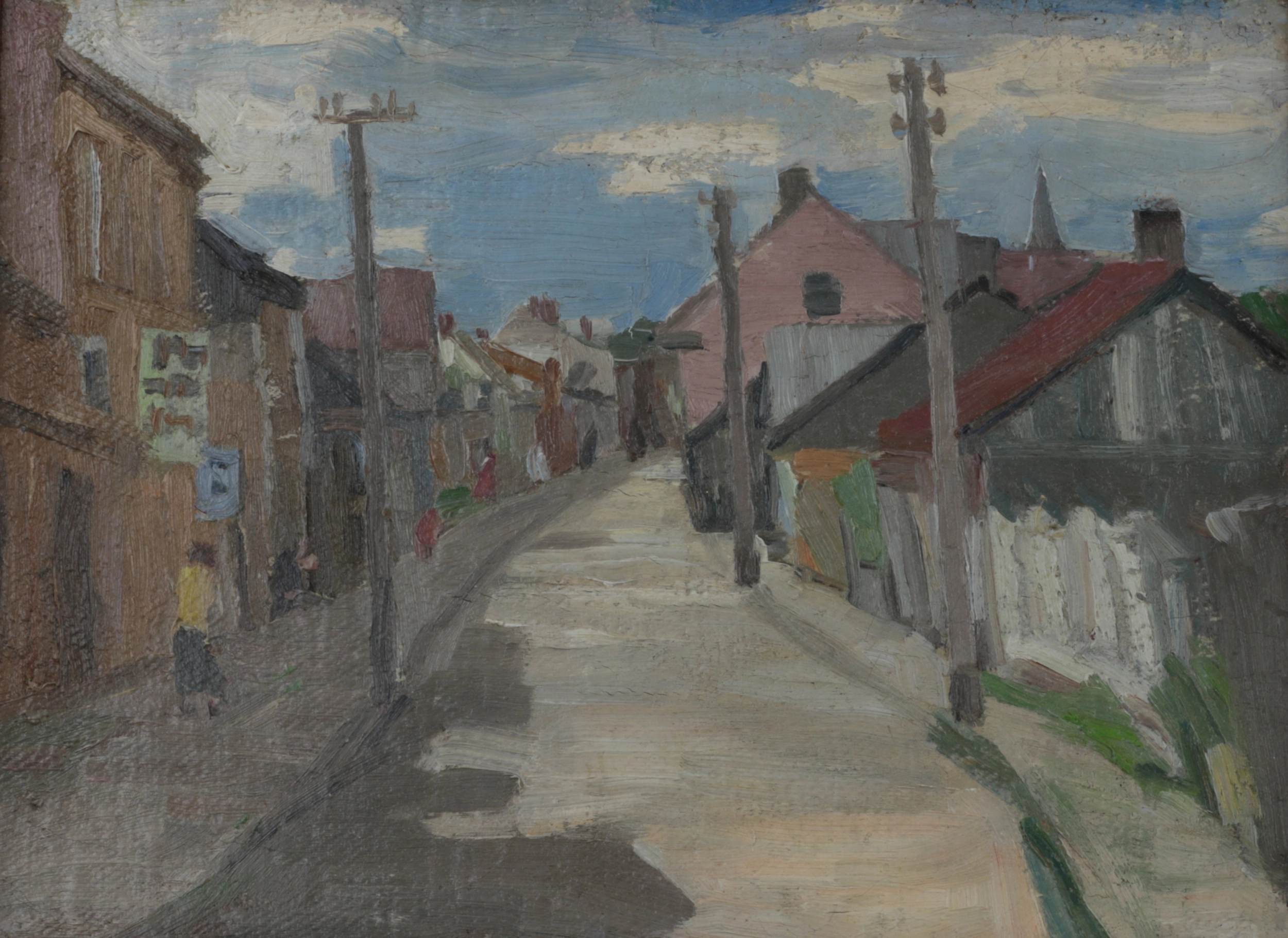 Tableau Paysage de la ville 1920 Oļģerts Jaunarājs 
