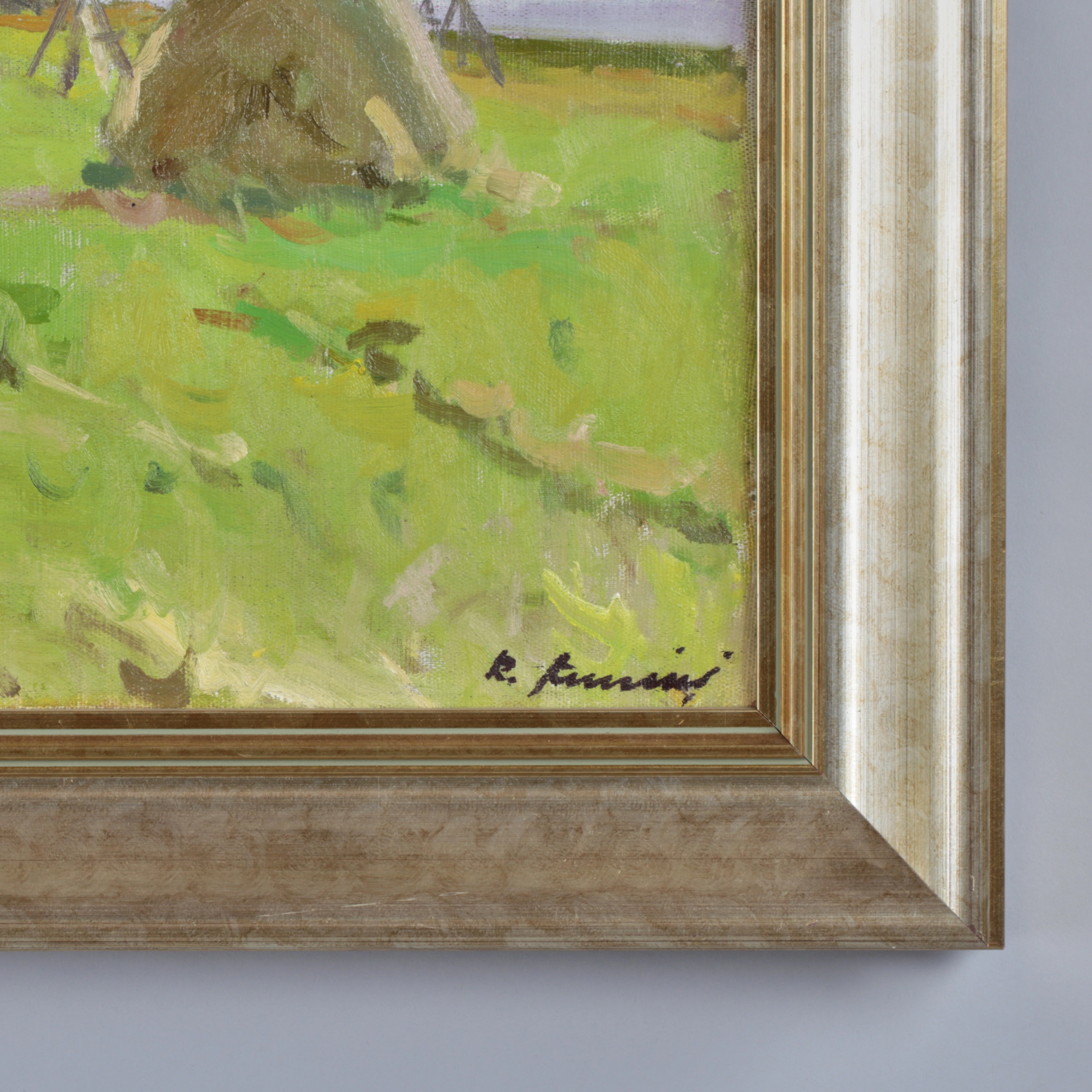Landscape Haystacks. Raimonds Auniņš (1907-1960). 