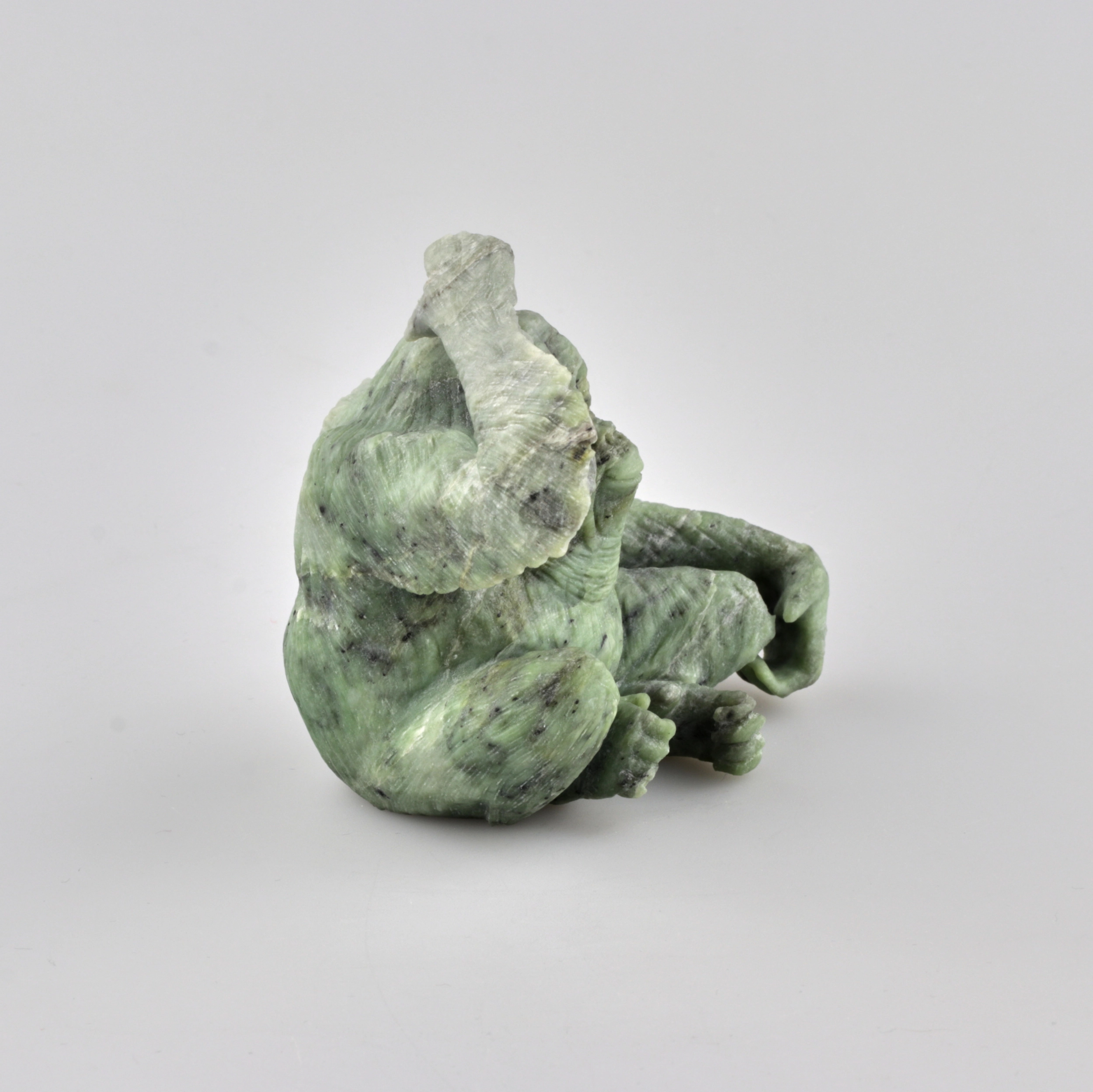 Stone-cut miniature Orangutan in Faberge style 